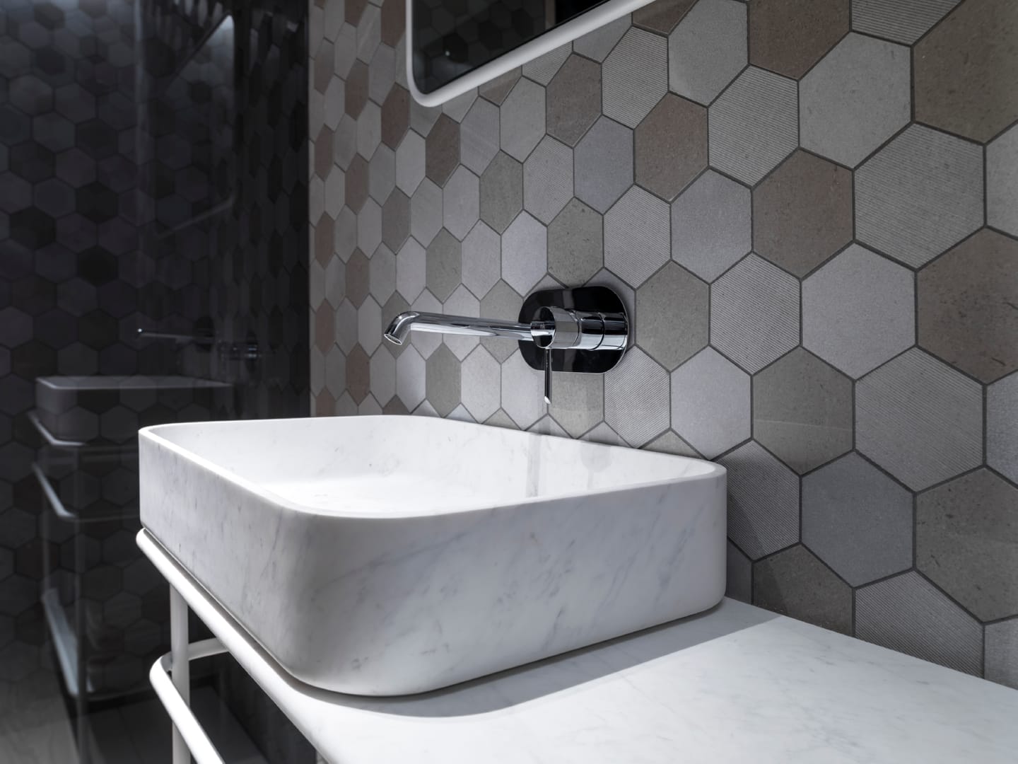 World Hexagon Texture Grey